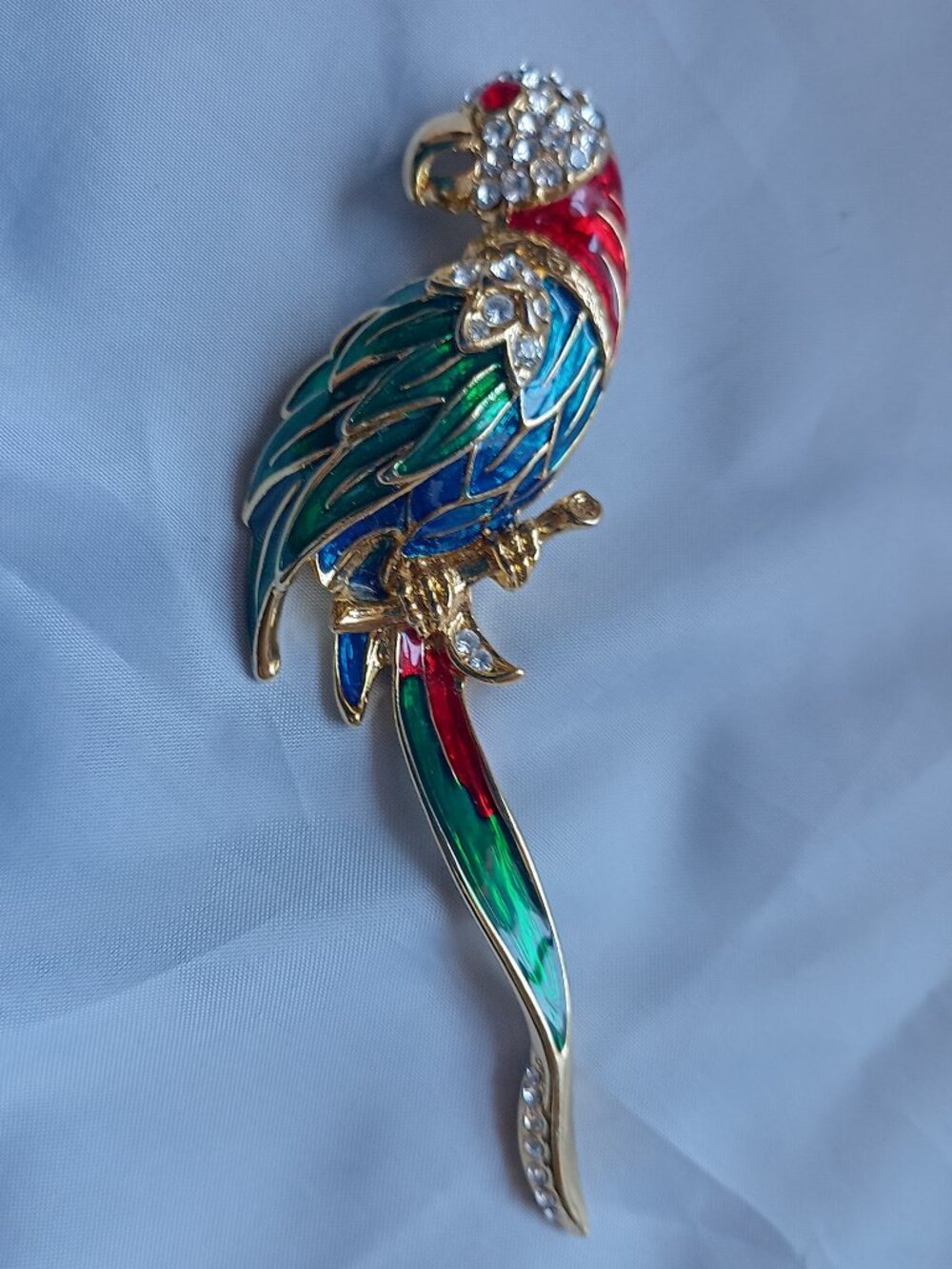 Enamel Parrot Brooch